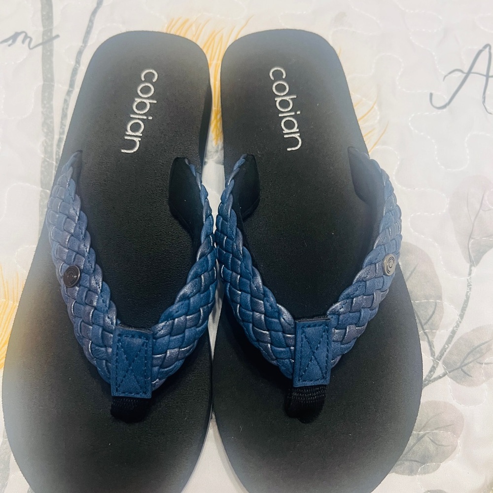 Cobian Navy Braided Flip Flops